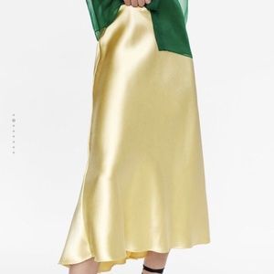 Light Blue Satin A Line Mini Skirt | Araya